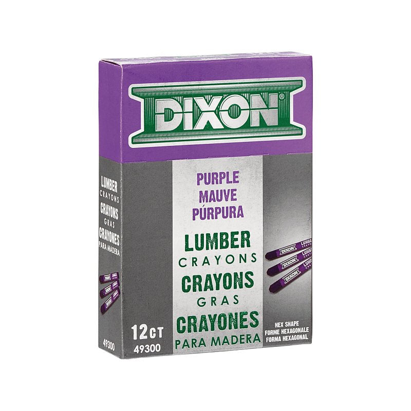 DIXON TICONDEROGA Dixon Ticonderoga 49300 Lumber Crayon, Purple, 1/2 in Dia, 4-1/2 in L TOOLS DIXON TICONDEROGA