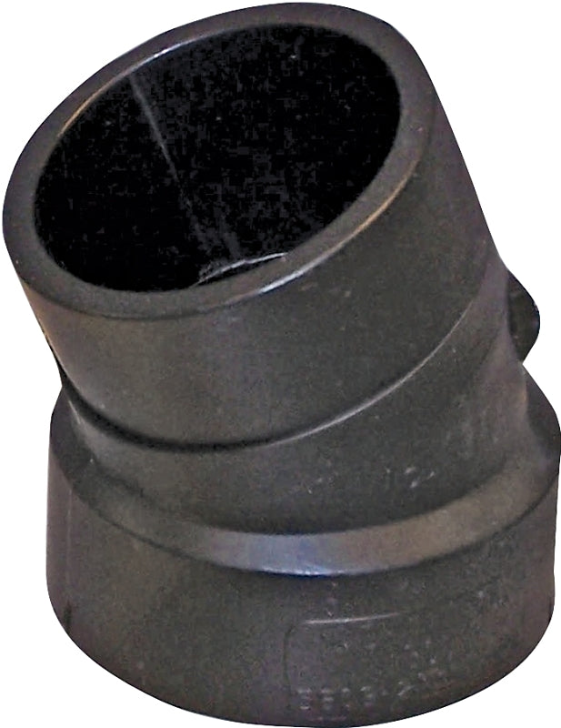 IPEX USA LLC-CANPLAS Canplas 102563BC Street Pipe Elbow, 3 in, Spigot x Hub, 22.5 deg Angle, ABS, Black LAWN & GARDEN IPEX USA LLC-CANPLAS