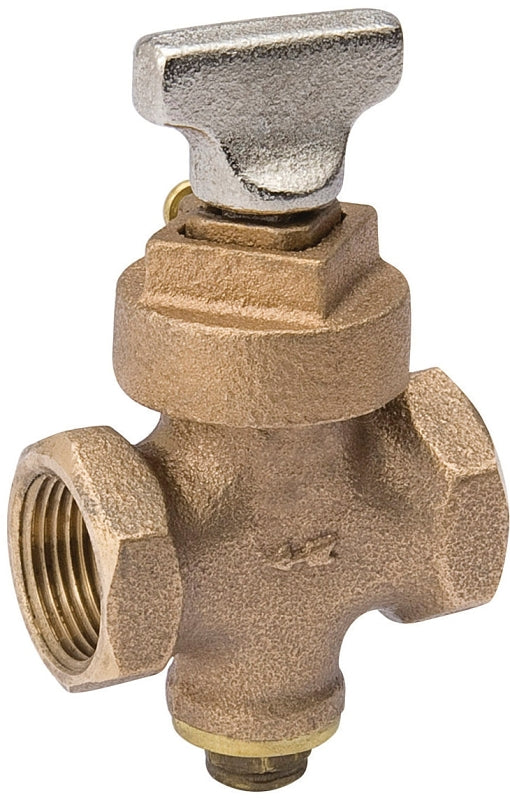 B & K INDUSTRIES B & K ProLine Series 105-904NL Stop and Drain Valve, 3/4 in Connection, FIP, 200 psi Pressure, Manual Actuator