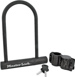 MASTER LOCK Master Lock 8170D U-Lock, Keyed Different Key, 1/2 in Dia Shackle, Steel Body, 6-1/8 in W Body