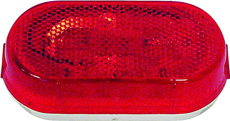 PETERSON MFG PM V108WR Marker Light, Rectangular, 4.07 in W, 2.04 in H, 12 V, Incandescent Lamp, Red Lens, Screw AUTOMOTIVE PETERSON MFG