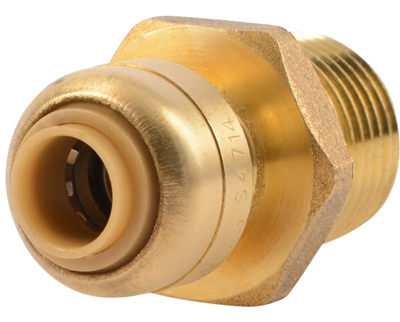 SHARKBITE SharkBite U110LFA Pipe Connector, 1/4 x 1/2 in, MNPT, Brass, 200 psi Pressure PLUMBING, HEATING & VENTILATION SHARKBITE