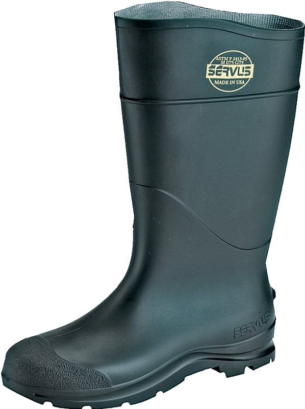 PQ FOOTWEAR LLC Servus 18821-13 Knee Boots, 13, Black, PVC Upper, Insulated: No