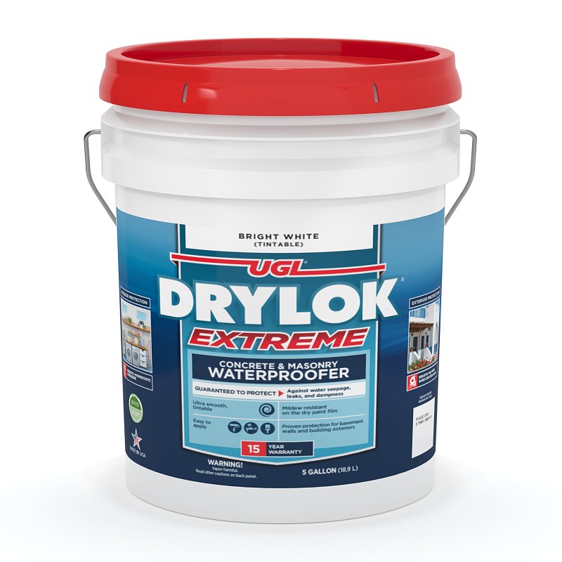 DRYLOK Drylok Extreme Series 28615 Masonry Waterproofer, White, Liquid, 5 gal, Pail