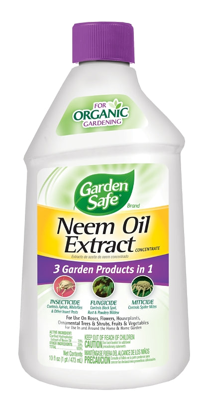 GARDEN SAFE Garden Safe HG-93231 Concentrated Neem Oil Extract, Liquid, Spray Application, Garden, 10 fl-oz LAWN & GARDEN GARDEN SAFE
