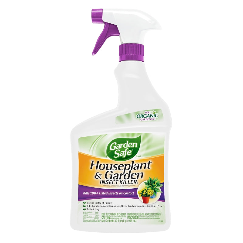 GARDEN SAFE Garden Safe HG-93214 Ready-to-Use Houseplant and Garden Insect Killer, Liquid, Spray Application, 32 fl-oz