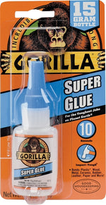 GORILLA Gorilla 7805009 Super Glue, Liquid, Irritating, Straw/White Water, 15 g Bottle PAINT GORILLA