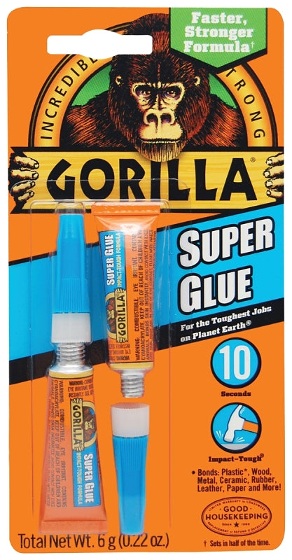 GORILLA Gorilla 7800109 Super Glue, Straw/White Water, Liquid, Irritating, 3 g, Tube PAINT GORILLA