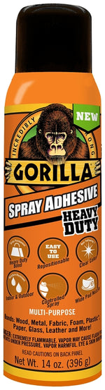 GORILLA Gorilla 6301502 Spray Adhesive, Clear, 24 hr Curing, 14 oz PAINT GORILLA