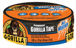GORILLA Gorilla 6009002 Permanent Tape, 25 yd L, 1.88 in W, Black PAINT GORILLA