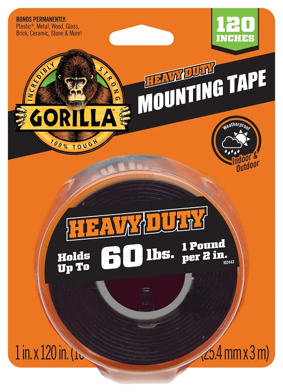 GORILLA Gorilla 102441 Mounting Tape, 120 in L, 1 in W PAINT GORILLA