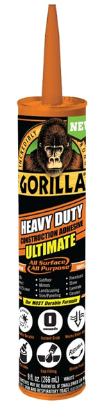 GORILLA Gorilla 8008002 Adhesive, White, 9 oz Cartridge