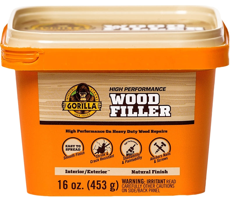 GORILLA Gorilla 107103 Wood Filler, Liquid Paste, Odorless to Mild, Tan, 16 oz Tub PAINT GORILLA