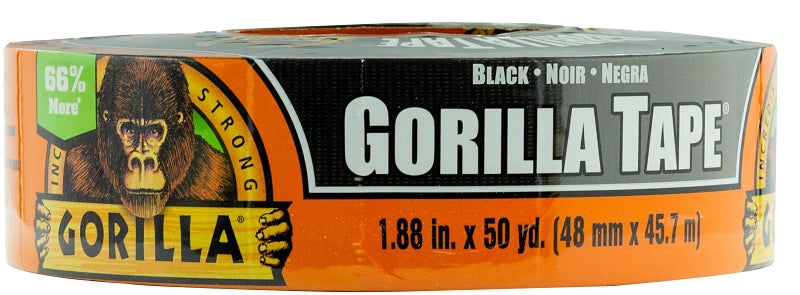 GORILLA Gorilla 108084 Duct Tape, 50 yd L, 1.88 in W, Black
