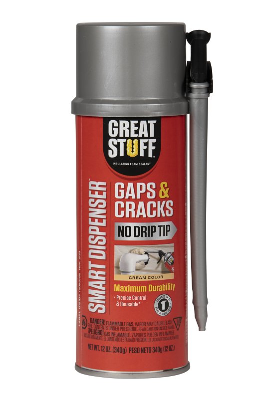 GREAT STUFF Great Stuff 99108824 Gaps & Cracks Insulating Foam Sealant, Cream, 8 hr Functional Cure, 12 oz, Can