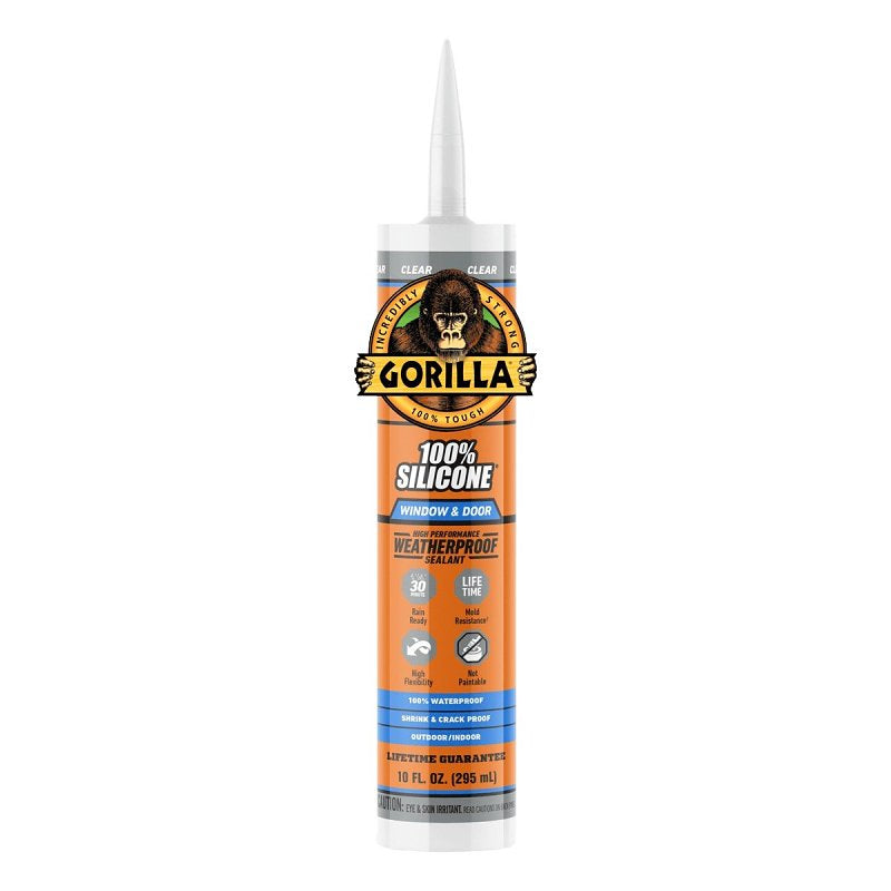 GORILLA Gorilla 117399 Window and Door Sealant, Clear, >40 deg F, 10 oz Cartridge
