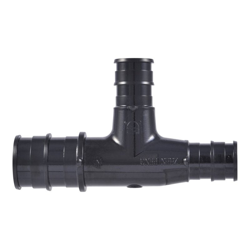 SHARKBITE SharkBite UA454A5 Expansion Reducing Tee, 3/4 x 1/2 x 1/2 in, Barb, PEX-A, Polysulfone, Black, 160 psi Pressure