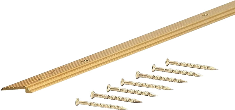 M-D M-D 79111 Tile Edge, 72 in L, 3/4 in W, Aluminum, Satin Brass