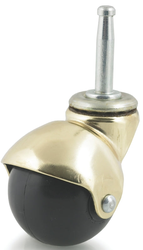 DH CASTERS Dh Casters C-H15S1BR Ball Caster, 1-1/2 in Dia Wheel, Rubber Wheel, 90 lb, Metal Housing Material