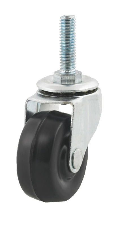 DH CASTERS Dh Casters C-L20T2RS Swivel Caster, Threaded Mounting, 3-5/8 in H Dimensions, 2 in Dia Wheel, 13/16 in W Wheel, Black
