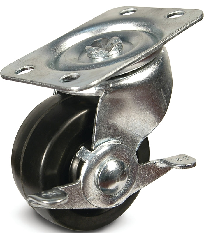 DH CASTERS Dh Casters C-GD20RSB Swivel Caster, 1-7/8 x 2-9/16 in Plate, 2-7/16 in H Dimensions, 15/16 in W Wheel