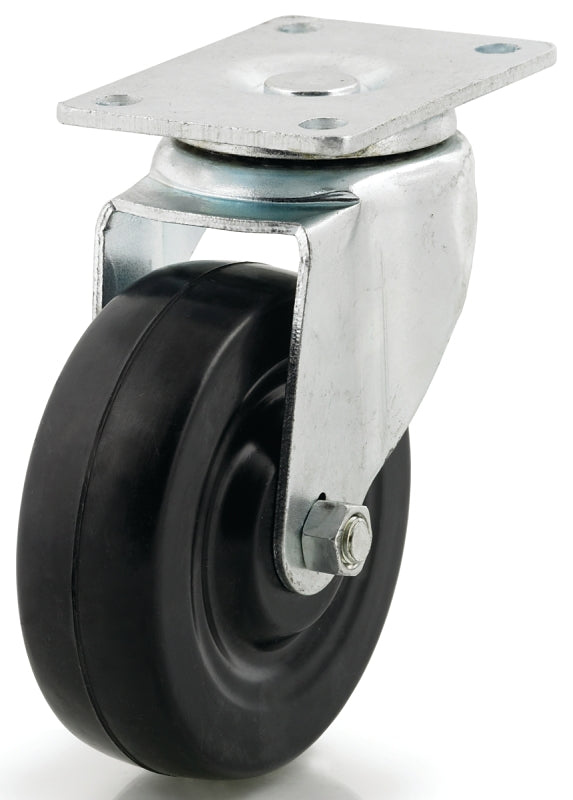 DH CASTERS Dh Casters C-LM4P1RS Swivel Caster, 2-3/8 x 3-5/8 in Plate, 5-1/18 in H Dimensions, 4 in Dia Wheel, 1-1/4 in W Wheel HARDWARE & FARM SUPPLIES DH CASTERS