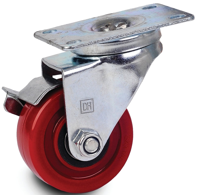 DH CASTERS Dh Casters C-LM3P1PUSB Swivel Caster, 2-3/8 x 3-5/8 in Plate, 4-1/4 in H Dimensions, 3 in Dia Wheel HARDWARE & FARM SUPPLIES DH CASTERS