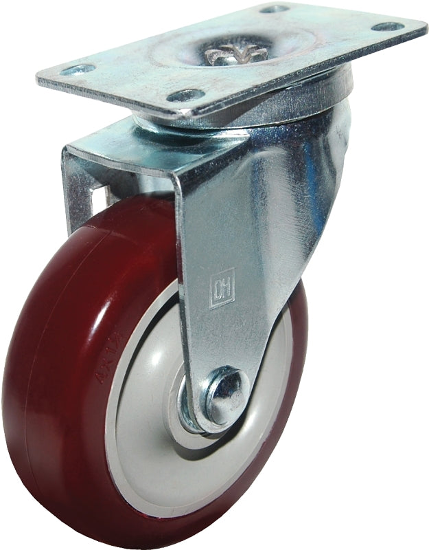 DH CASTERS Dh Casters C-LM35P1DPBS Rigid Caster, 2-3/8 x 3-5/8 in Plate, 4-11/16 in H Dimensions, 3-1/2 in Dia Wheel, Rubber Wheel HARDWARE & FARM SUPPLIES DH CASTERS