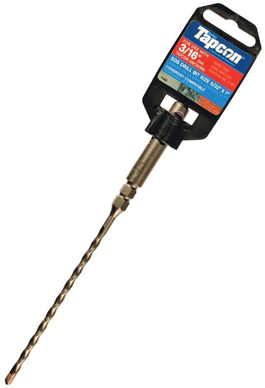 BUILDEX TAPCON Tapcon 11492 Hammer Drill Bit, 5/32 in Dia, 7 in OAL, Percussion, SDS Shank