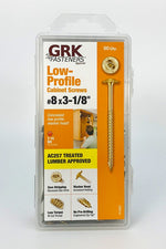 GRK FASTENERS GRK Fasteners 12083 Cabinet Screw, #8 Thread, 3-1/8 in L, Coarse Thread, Washer Head, Star Drive, Steel, Yellow Zinc HARDWARE & FARM SUPPLIES GRK FASTENERS