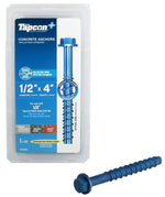 TAPCON Tapcon 11420 Concrete Screw Anchor, 1/2 in Dia, 4 in L, Steel, Zinc HARDWARE & FARM SUPPLIES TAPCON