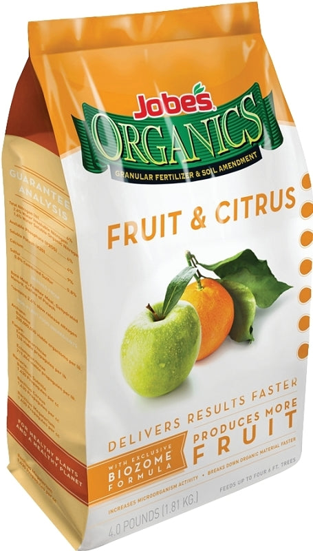 LAWN & GARDEN LLC Jobes 09226 Fruit and Citrus Organic Plant Food, 4 lb, Granular, 3-5-5 N-P-K Ratio LAWN & GARDEN LAWN & GARDEN LLC