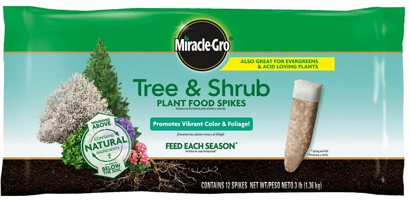 MIRACLE-GRO Miracle-Gro 4851012 Tree and Shrub Plant Food, Spike, 15-5-10 N-P-K Ratio LAWN & GARDEN MIRACLE-GRO