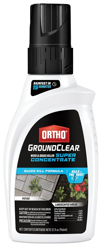 ORTHO Ortho GROUNDCLEAR 4651005 Concentrated Weed and Grass Killer, Liquid, Dark Brown, 32 oz Bottle