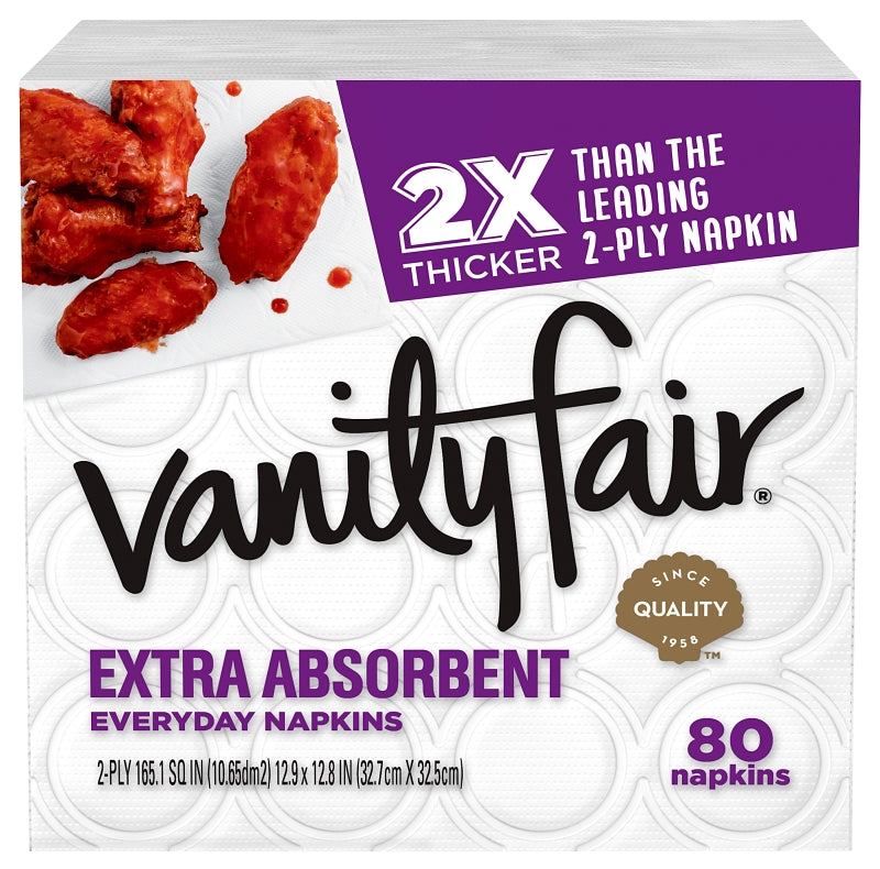VANITY FAIR Vanity Fair 35236 Extra Absorbent Napkin, 6.38 in L, 6.38 in W, 2-Ply, Paper CLEANING & JANITORIAL SUPPLIES VANITY FAIR