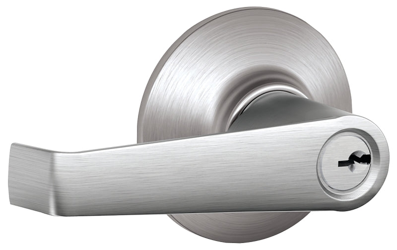 SCHLAGE LOCK Schlage Elan Series F51A CSVELA626 Entry Lever, Mechanical Lock, Satin Chrome, Metal, Residential, 2 Grade