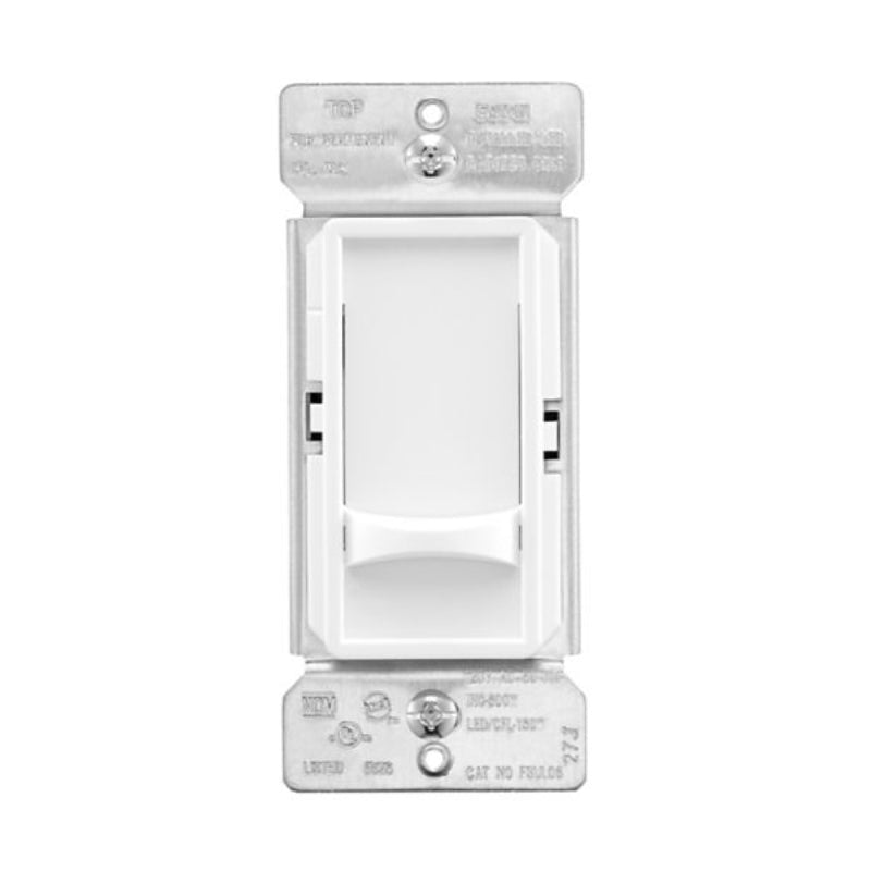 EATON-COOPER WIRING Eaton FSUL06-W-KB-L LED Slide Dimmer, 120 V, 3-Gang, CFL, Fluorescent, Halogen, Incandescent, LED Lamp, White