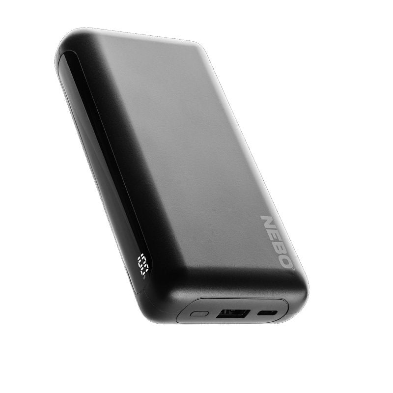 NEBO Nebo NEB-PBK-0014 Portable Power Bank, 20,000 mAh, Lithium-Ion, 1 (Input), 2 (Output)-USB Port, Black AUTOMOTIVE NEBO