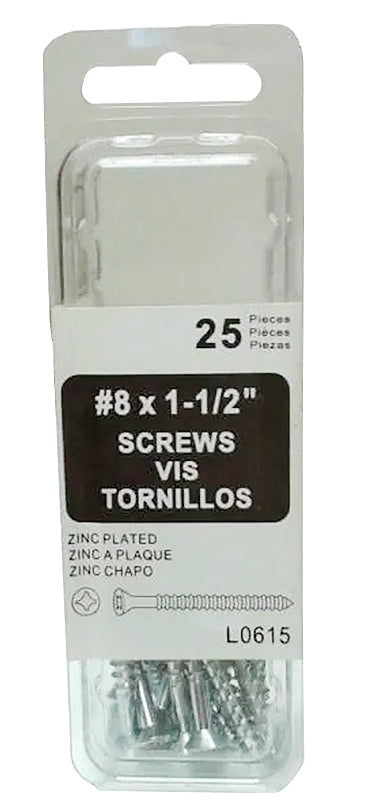 AMERIMAX Amerimax L0615 Wood Screw, 1-1/2 in L, Zinc
