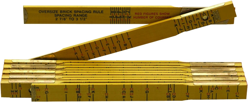 LUFKIN Crescent Lufkin Red End Series T656N Folding Rule, 0 to 72 in, SAE Graduation, Wood, White