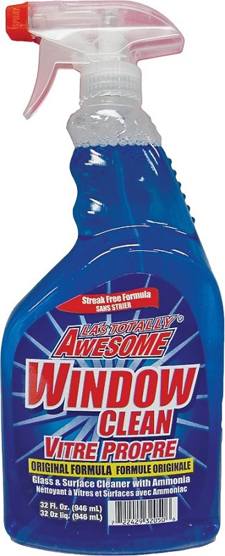 AWESOME PRODUCTS LA's TOTALLY AWESOME 223 Window Cleaner, 32 oz, Liquid, Ammonia, Blue