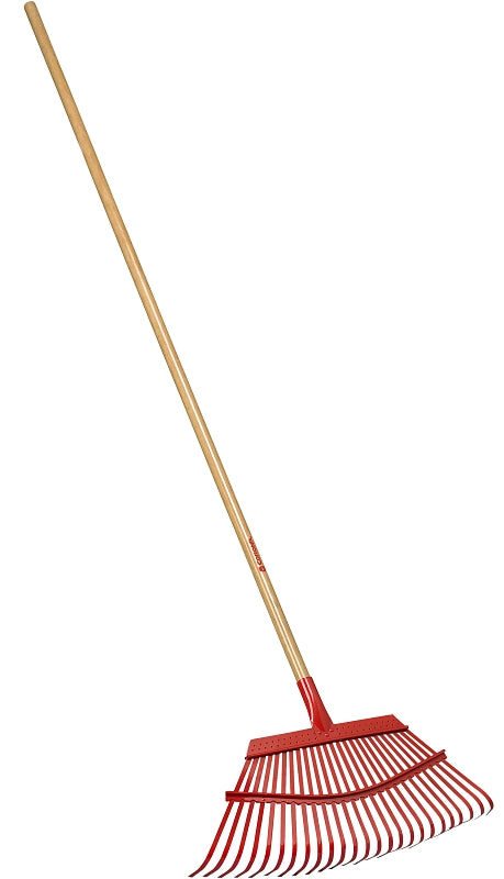 CORONA Corona RK 62001 Leaf Rake, Steel Tine, 25-Tine, Wood Handle, 54 in L Handle