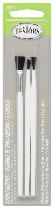 TESTORS Testors 281210 Economy Brush Assortment, 3/CD, Plastic Handle PAINT TESTORS