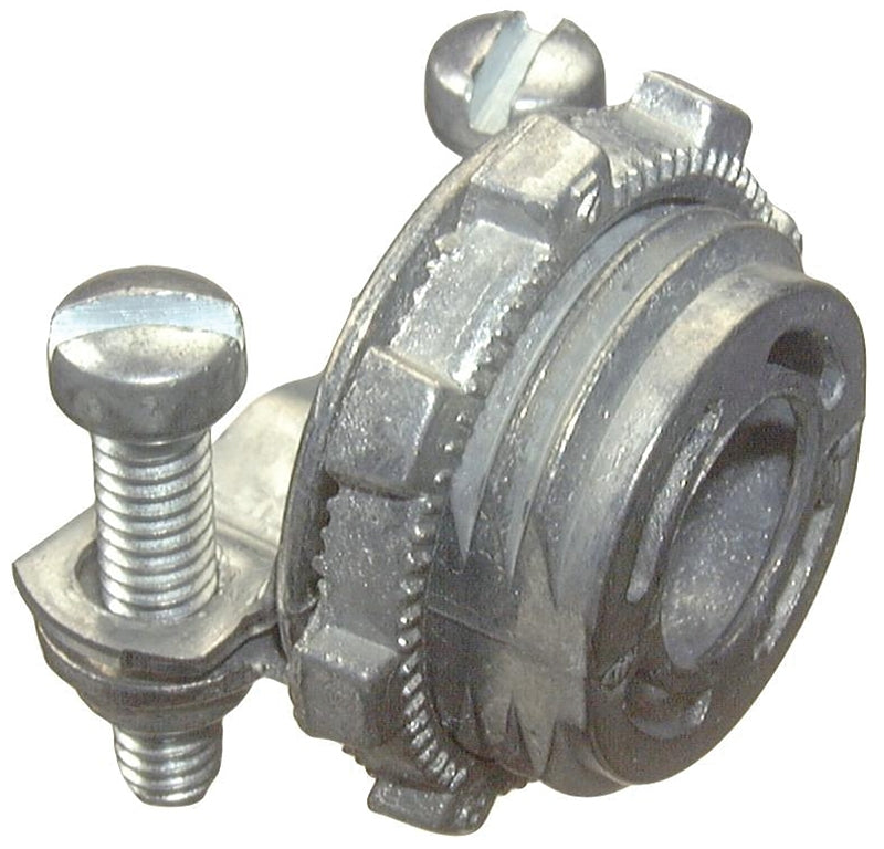HALEX Halex 20570 Flex Conduit Connector, Zinc, 3/8 in Clamp, 5/BAG ELECTRICAL HALEX