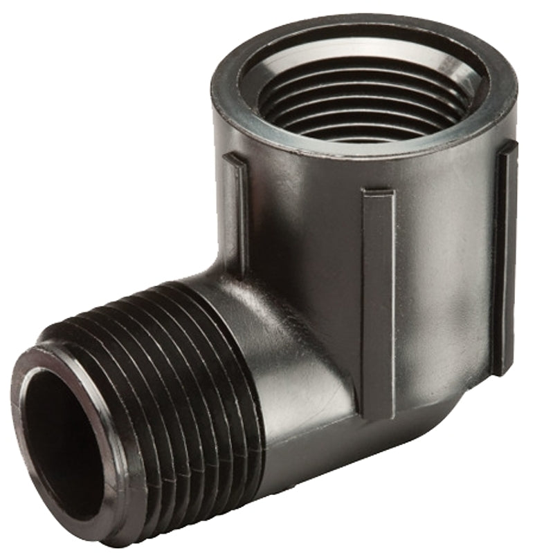 RAINBIRD Rain Bird SWGS075S Pipe Elbow, 3/4 in Connection, MNPT x FNPT, Plastic/Polyethylene, Black LAWN & GARDEN RAINBIRD