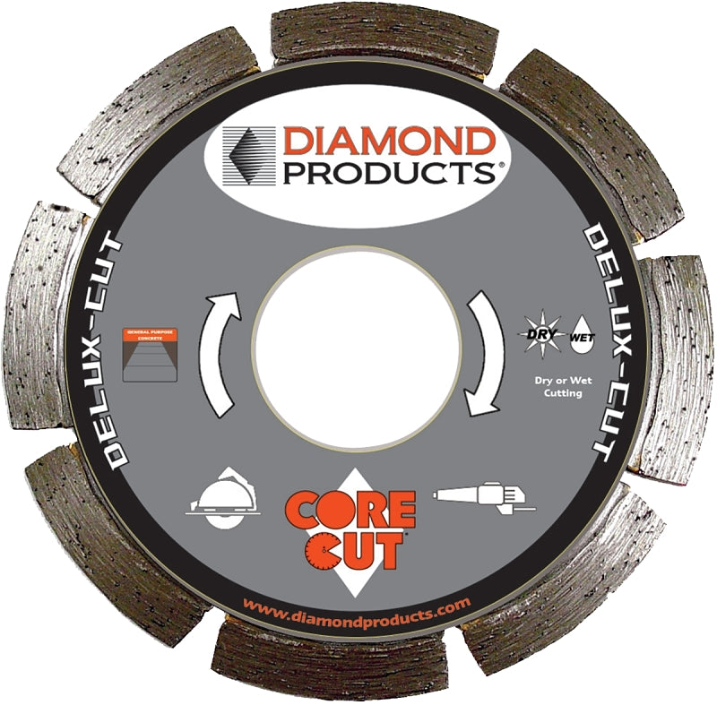 DIAMOND PRODUCTS Diamond Products 21002 Circular Saw Blade, 4-1/2 in Dia, 7/8 in Arbor, Diamond Cutting Edge