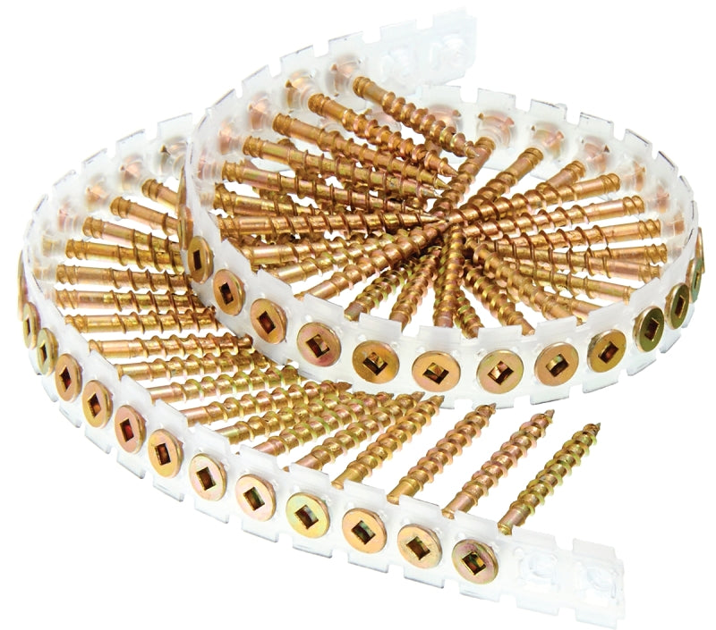 SENCO Senco 08F Series 08F200Y Wood Screw, #8 Thread, 2 in L, Flat Head, #2 Drive, Steel, Zinc