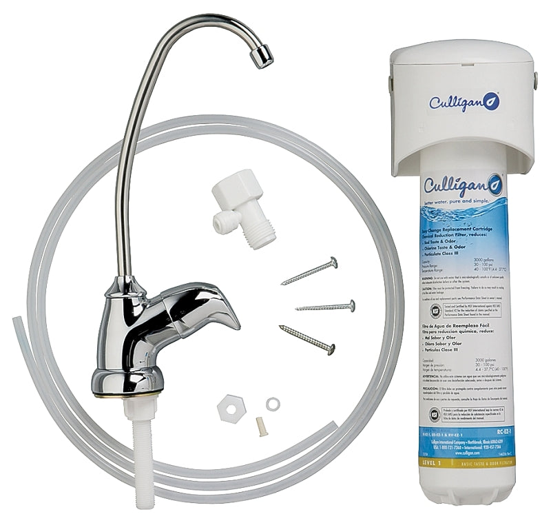 CULLIGAN SALES Culligan US-EZ-1 Under Sink Filter System, 3000 gal Capacity, 0.5 gpm