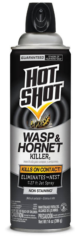 HOT SHOT Hot Shot HG-13415 Wasp and Hornet Killer, Pressurized Liquid, Spray Application, Outdoor, 14 oz, Aerosol Can