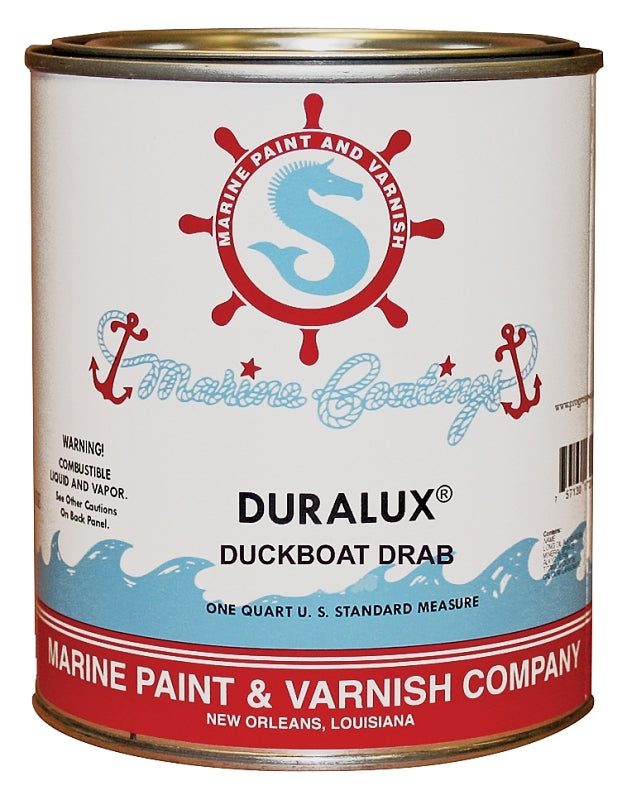 DURALUX Duralux M691-4 Marine Enamel, Flat, Camouflage Duckboat Drab, 1 qt Can AUTOMOTIVE DURALUX